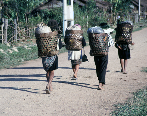 Carrying baskets, Luang Namtha