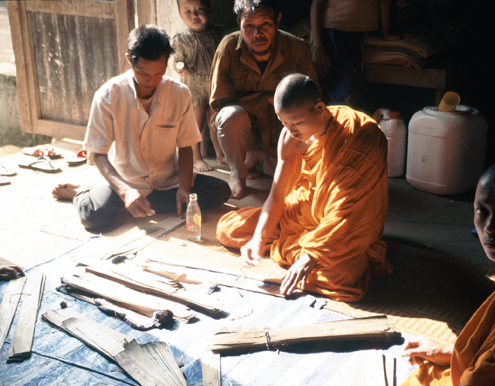 Cleaning manuscripts, Luang Namtha