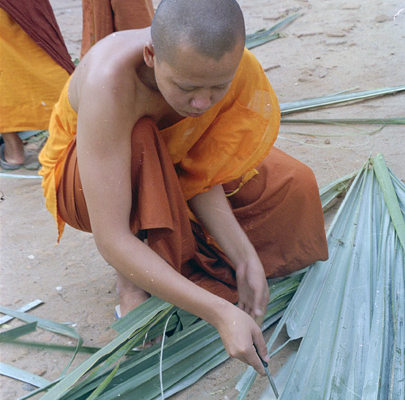 Making palm-leaf manuscripts 04, Luang Prabang