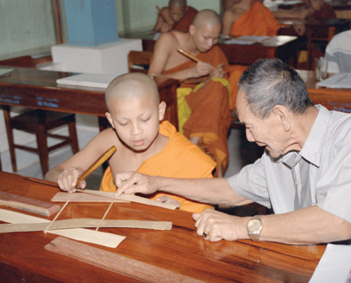 Learning to copy manuscripts, Luang Prabang